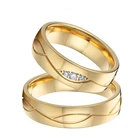 Обручальные кольца для мужчин и женщин, для пар, для влюбленных, для годовщины, 14 к, с покрытием, винтажное Золотое кольцо, ювелирные изделия из нержавеющей стали