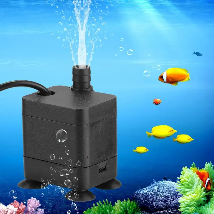 1Pc USB Silent Aquarium Filter Micro Submersible Mini WaterSubmersible Pump for Fish Tank |