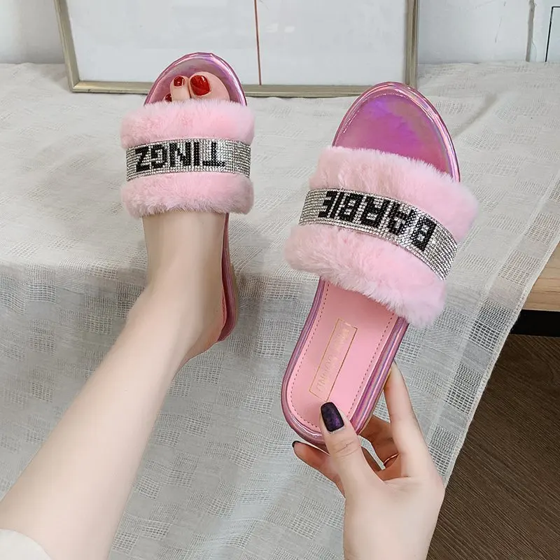 

Summer Women's Slippers Zapatos De Mujer Fashion Crystal Beach Slipper Flat Shoes Women Slides Plus Size Flip Flops Open Toe