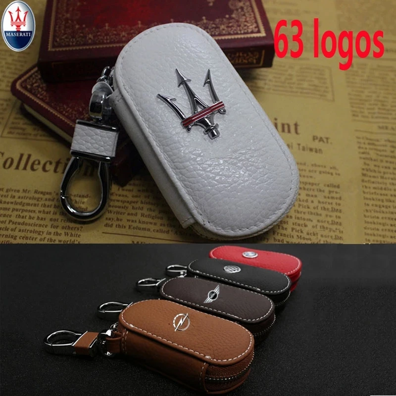 

KUNBABY 20pcs/lot Top Cow Leather Car Key Case Cover Key Holder Key Wallet Key Chains For All Car Models Free Shipping