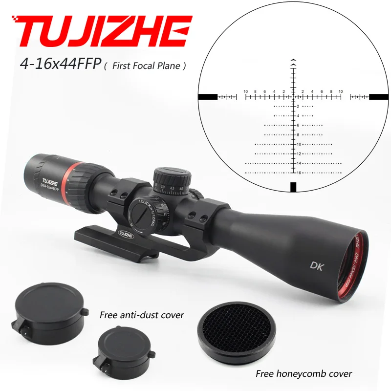 TUJIZHE4 16X44FFP охотничий прицел первое фокусное расстояние сбоку параллакса длинные