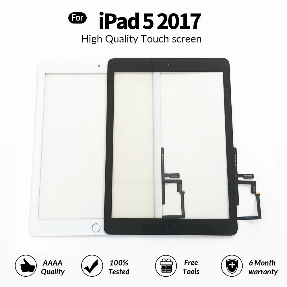 Сенсорный экран для iPad 5 2017 5th A1822 A1823 поколение стекло дигитайзер панель ЖК Внешний дисплей замена переднее стекло - изображение