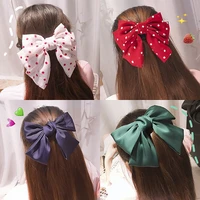 2020fashion lolita chiffon large bow barrettes for women hairpin satin trendy point ponytail clip lady hairgrip hair accessories