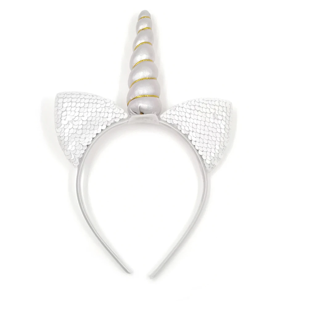5 шт. расшитые блестками рыбные весы кошачьи уши обруч для волос Единорог