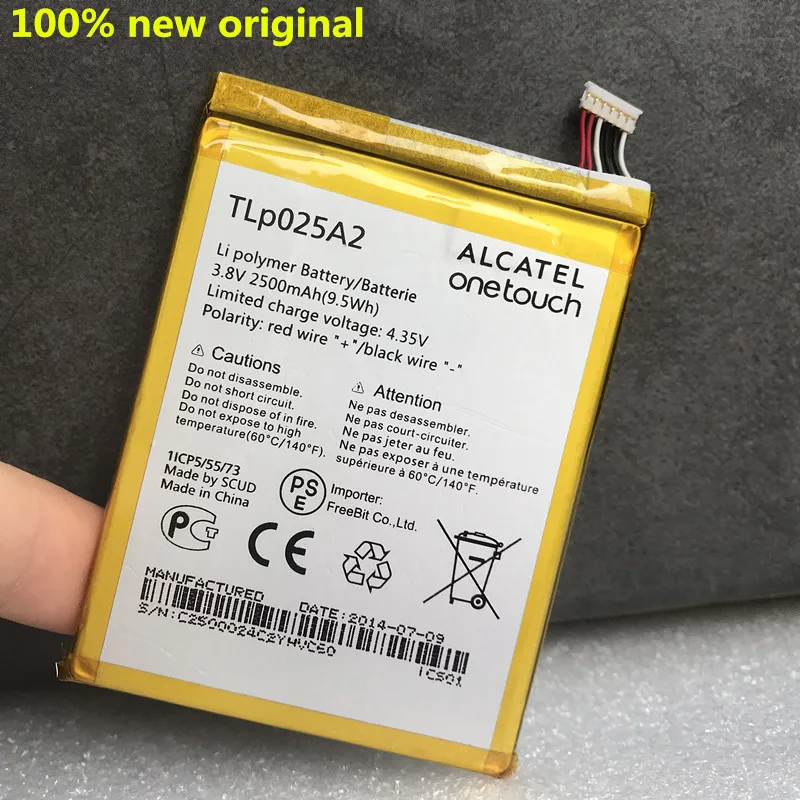 Аккумулятор 2500 мАч для ALCATEL One Touch Pop 2/ 8008D Scribe HD 6040D 6043D 7047 TCL Y710 Y900 TLp025A1 5054 6043 7043 7044