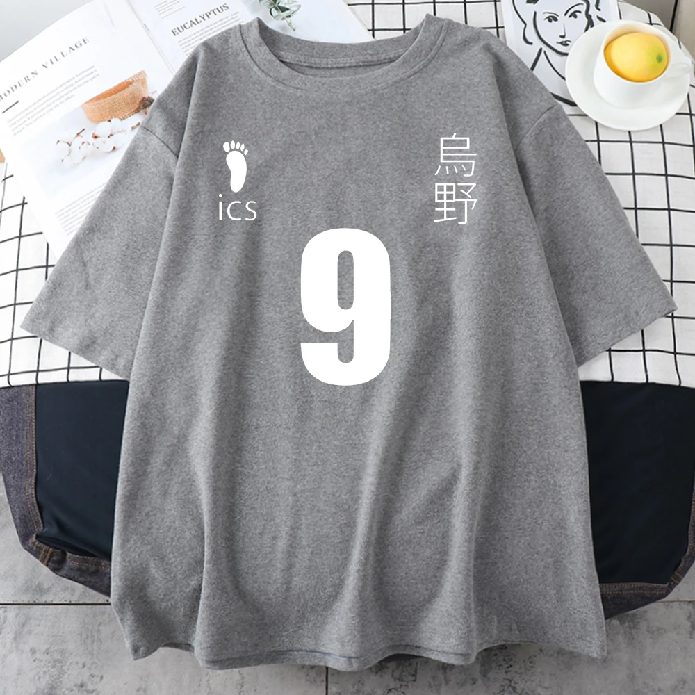 Футболка Kageyama Tobio с принтом Аниме Haikyuu Мужская футболка круглым вырезом топы