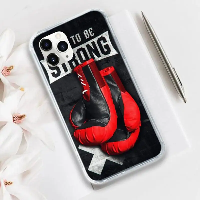

Boxing Gloves Phone Case Transparent for iPhone 11 12 mini pro XS MAX 8 7 6 6S Plus X 5S SE 2020 XR