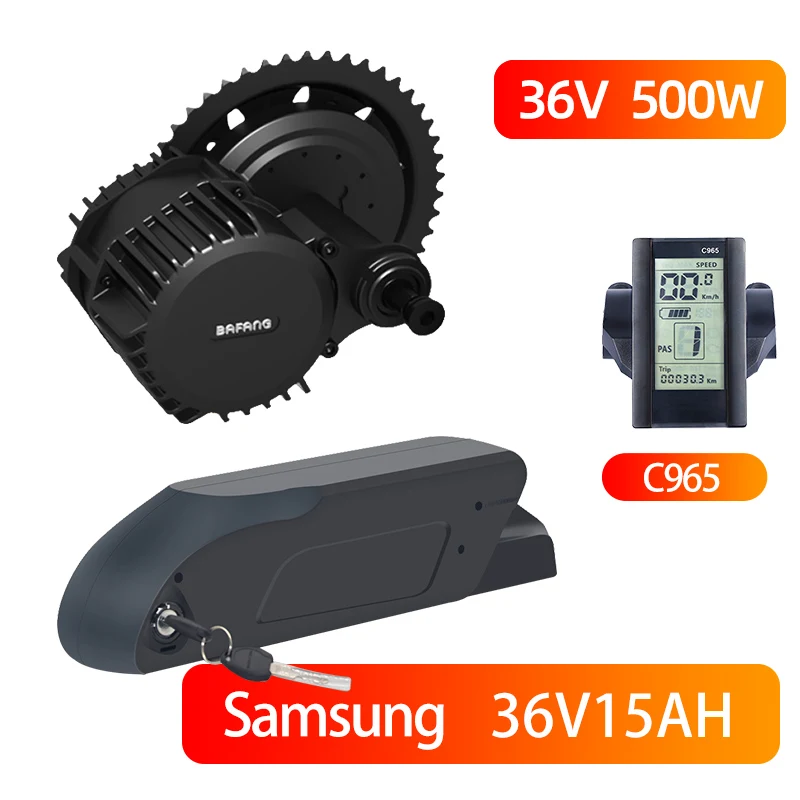 Bafang BBS02B 36 в 500 Вт среднемоторный привод 8fun BBS02 велосипед электрический e велосипед конверсионный комплект центральный двигатель eBike часть eBike Середина - Цвет: C965 36V15AH Samsung
