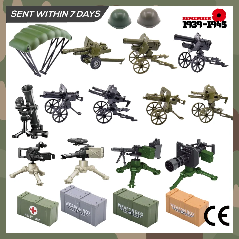 

Compatible for Locking Military The WW2 Guns War Army Weapon Box Building Blocks Bricks Gifts For Children Boy's Assemble Toys