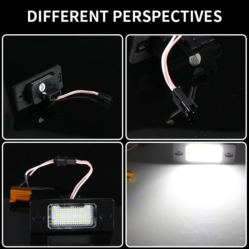 2pcs LED Number License Plate Light Lamp Error Free 1J5943021D 1J5943021A for VW Bora Golf 4 5 Wagon Passat Tiguan Touareg Mk1 - купить по