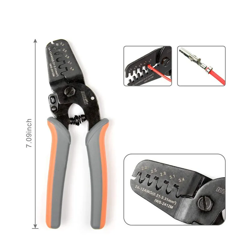 

IWS-2412M/IWS-2820M Crimping Tools for JAM Molex Tyco JST Terminal and Connector Multi-function wire Stripper Cable Cutter plier