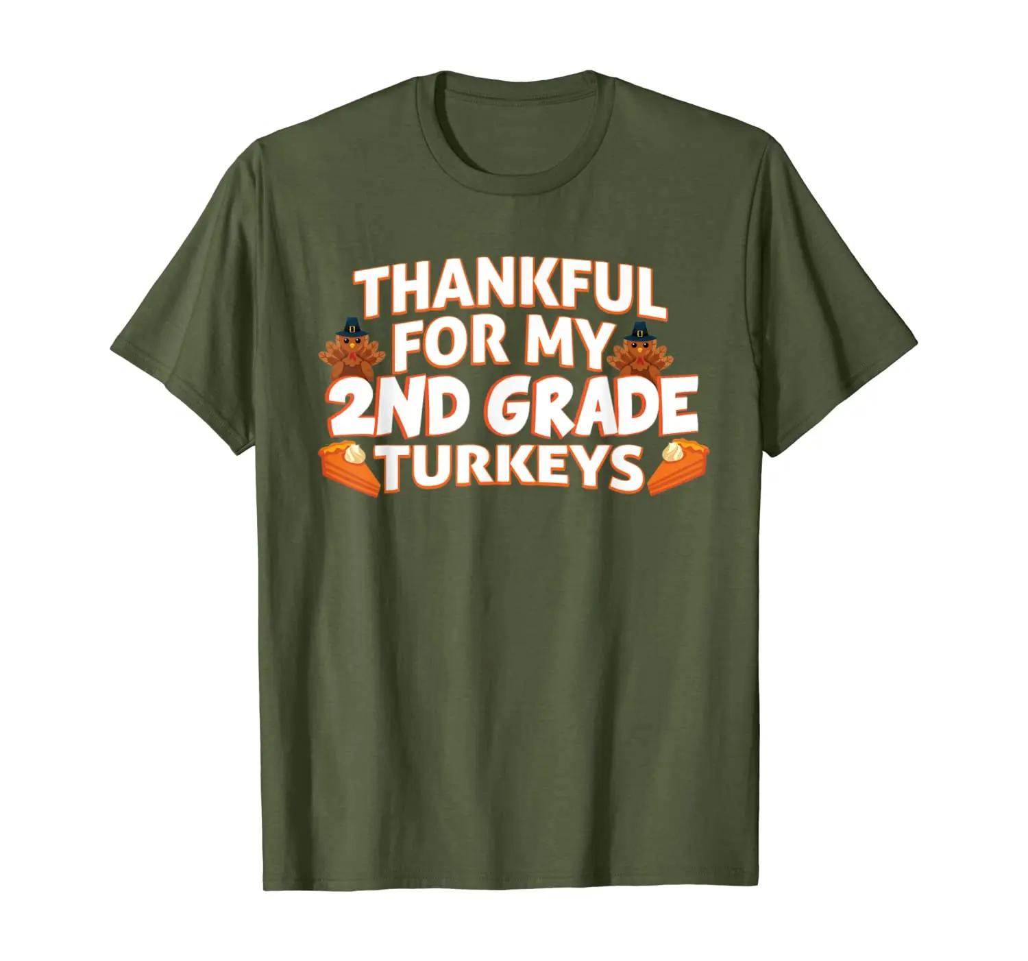 

Thankful Turkey Second Grade Teacher Thanksgiving Gift T-Shirt