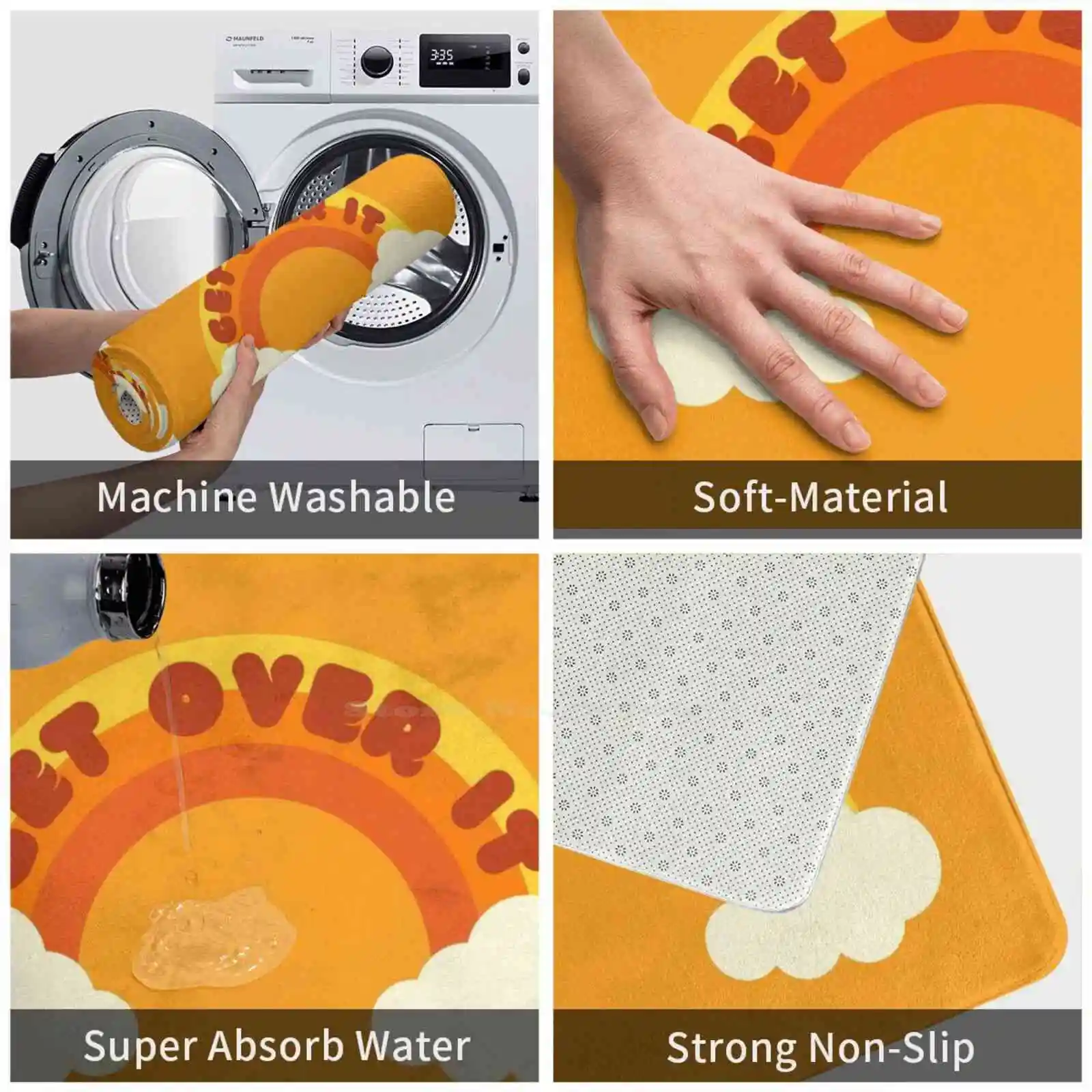 Радужная мягкая подушка получить Over It домашний коврик дверной Женский гидро