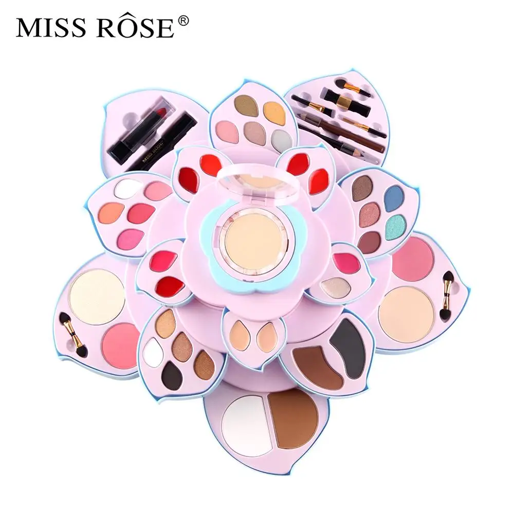 Miss Rose макияжная палитра мерцающие матовые тени для век Пудра макияжа лица Румяна