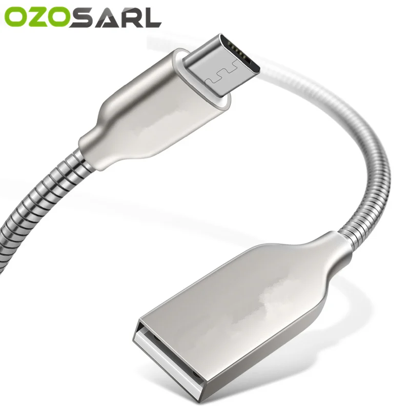 Цинковый USB кабель 5V 2.4A Быстрая зарядка Металл Braide Тип C микро зарядное устройство