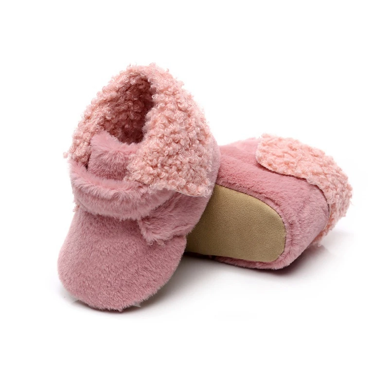 

Baby Girls Boys Winter Warm Plush Fur Ankle Length Slip-On Furry Snow Boots Infant Toddler Shoes