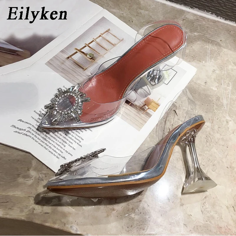Женские прозрачные туфли лодочки Eilyken из ПВХ с острым носком на прозрачном