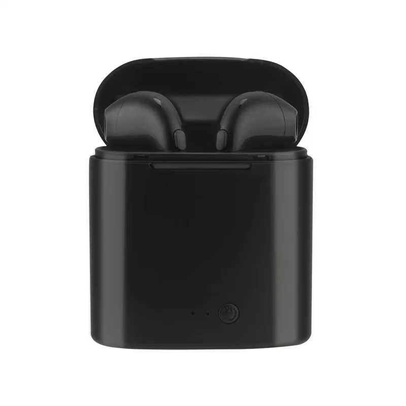 black black earphone I7s TWS Bluetooth наушники туры Беспроводная гарнитура стерео беспроводные наушники спортивные наушники с микрофоном для телефонов Xiaomi - Цвет: black black earphone