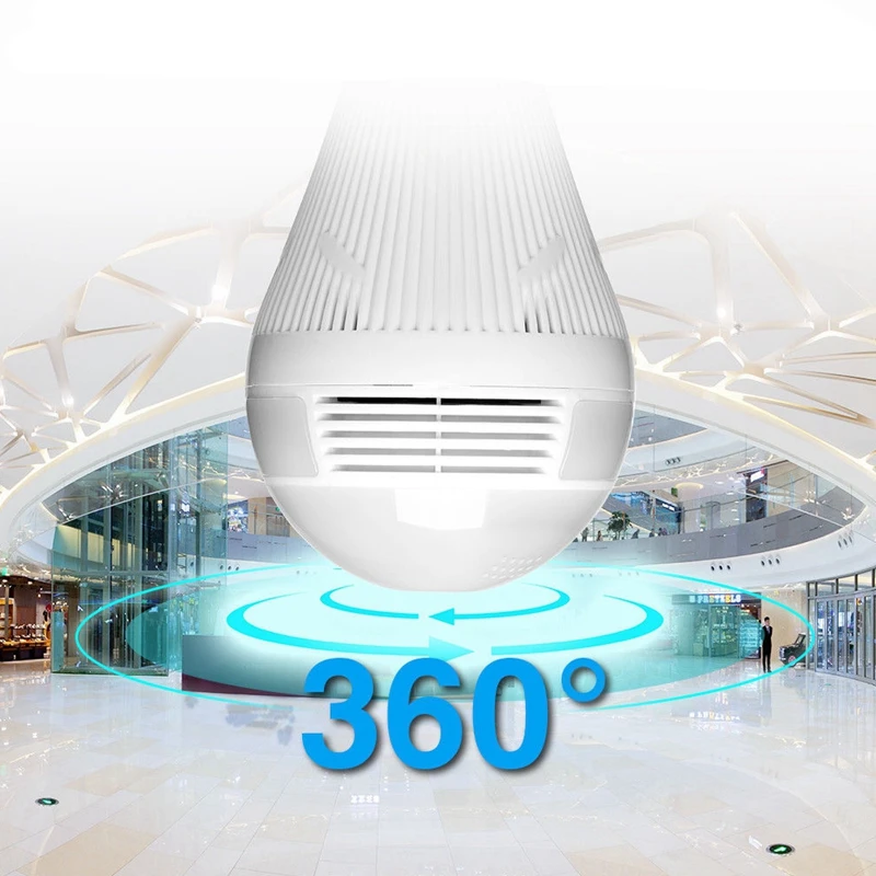 960P 360 градусов Wifi светодиодный светильник смарт-камера HD видео Беспроводная