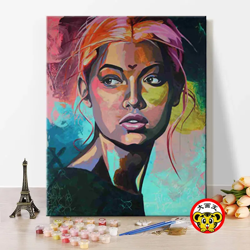 Paint by numbes художественная живопись по номерам женщины национального стиля индивидуальность характеристика быть riotous с цветом ручной работы подарок - Цвет: 6808