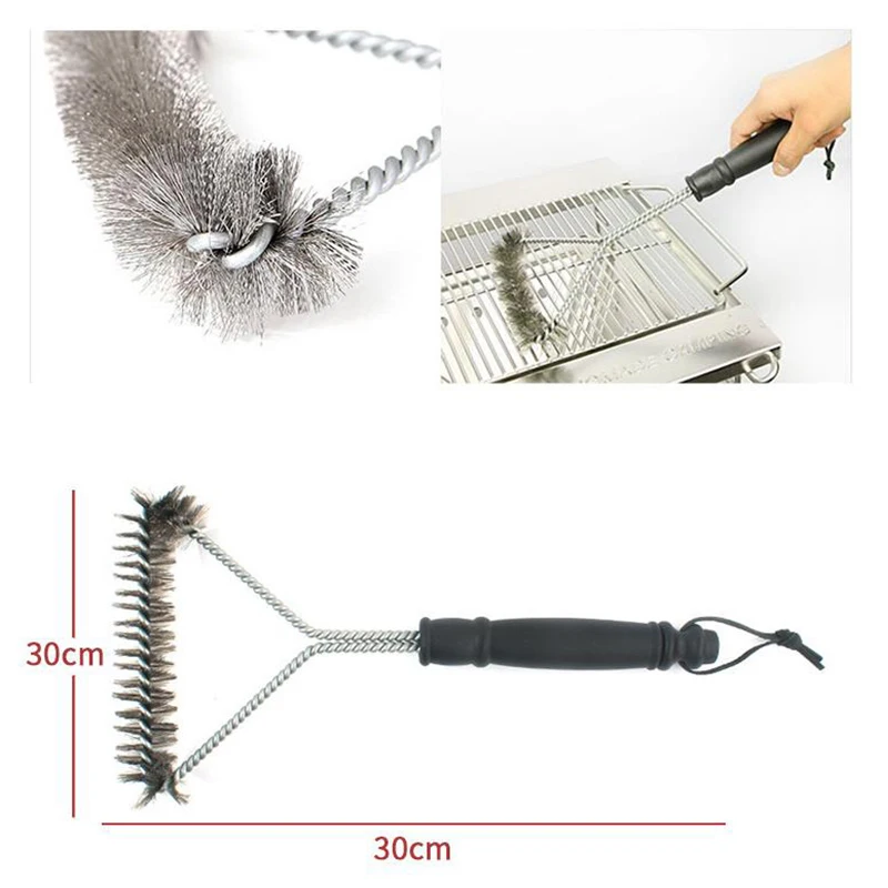 

Household Barbecue Kit Cleaning Brush Stainless Steel Cooking Tools Wire Bristles Cleaning Brushes Kitchen Accessories Outdoor