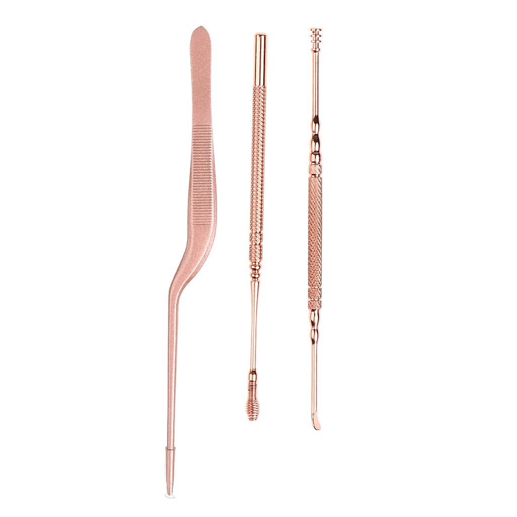 

3pcs Lightweight Ear Wax Removal Tools Spiral Ear Cleaners Wax Picker Kit Stainless Steel with Storage Box