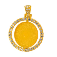 xuqian top seller 25mm with colorful round bezel base pendant trays for diy crafting jewelry making accessories p0084