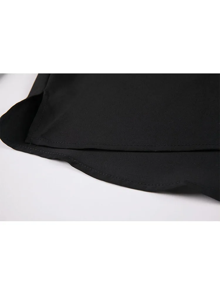 Женская винтажная блузка в готическом стиле Повседневная Свободная черная