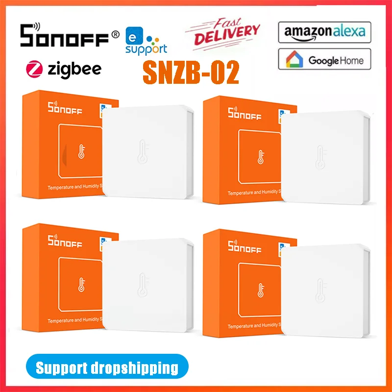Датчик температуры и влажности SONOFF ZigBee SNZB-02, приложение eWeLink для умного дома, проверка работы в режиме реального времени с ZBBridge, Alexa, Google Home - изображение