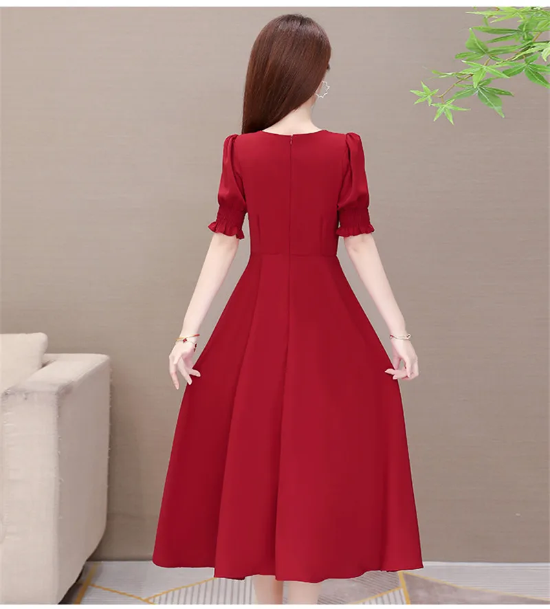 Женские Длинные Модные платья с коротким рукавом повседневные Простые