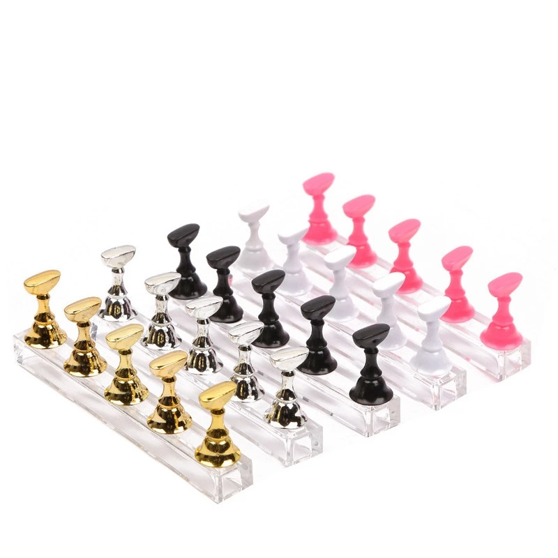 

False Nail Tips Practice Trainning Display Stand Holder Base Resin Crystal Nails Art Polish Displays Manicure Tools 1126
