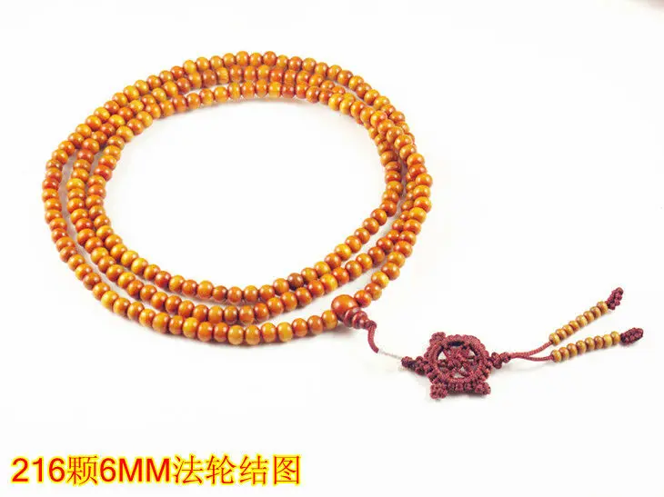 Тибетское буддистское ожерелье из 216 деревянных бусин для молитв Mala