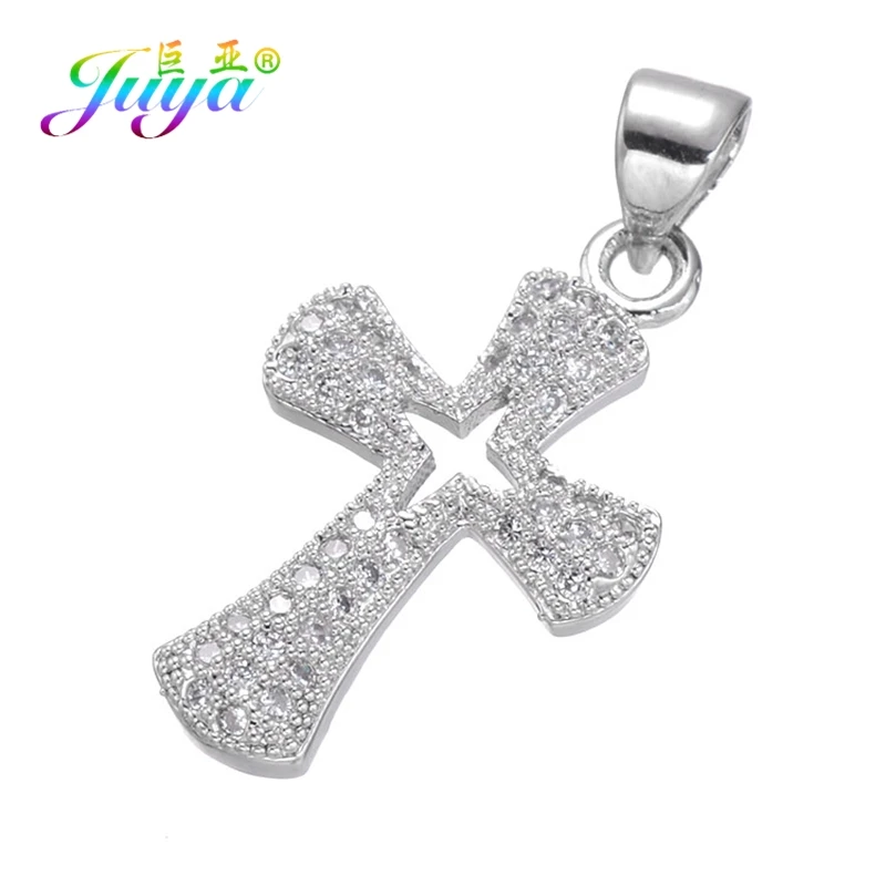 Juya DIY золото/серебро/розовое золото бабочка лебедь черепаха кошка крест кошка подвеска Подвески для женщин Модный кулон, ювелирные изделия для изготовления - Окраска металла: White Gold