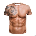 Мужская футболка с имитацией татуировок телесного цвета, размеры до 6XL
