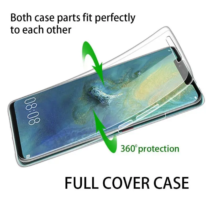 360 чехлы для Huawei P40 Pro P30 P20 lite P10 P8 P9 Lite 2017 прозрачный тонкий мягкий чехол Y5 Y6 Y7 Y9