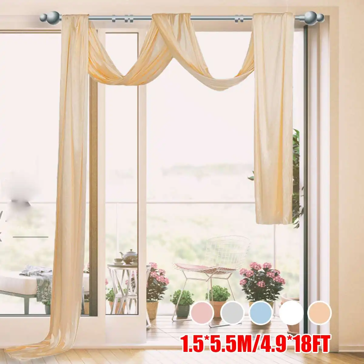 

Шифоновая ткань для свадьбы, шириной 59 дюймов, 5,8 ярдов