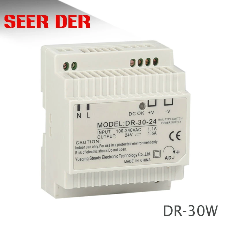 Пластиковый чехол DR-30-12 led переключатель 12 v 2.5a 30 w ac к dc dinrail источник питания Вт