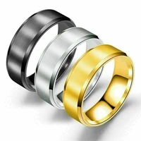 titanium steel three colors rings couple 8mm men women wedding engagement finger ring
