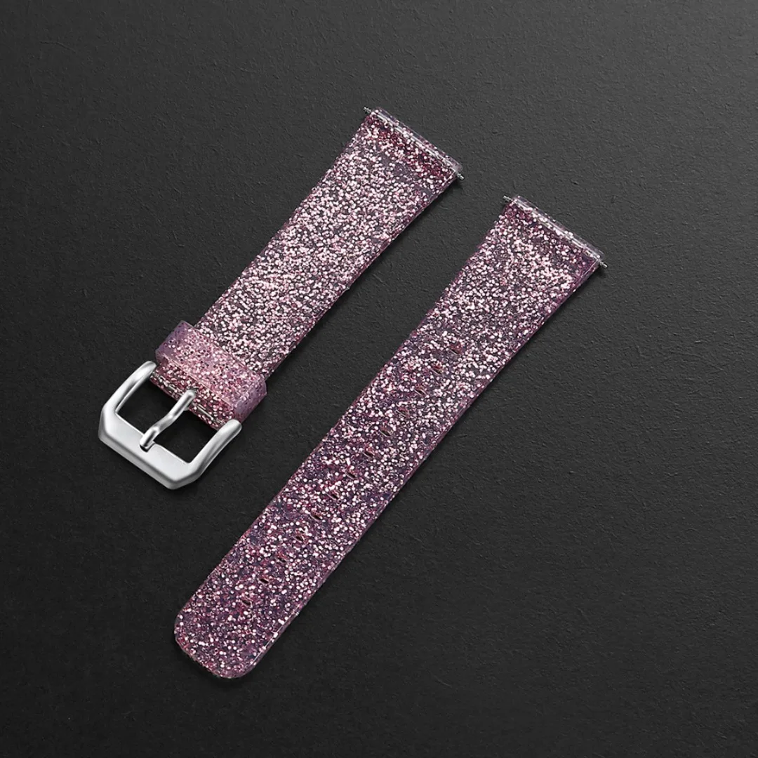 Ремешок силиконовый для смарт-часов Fitbit Versa Lite/Versa блестящий Регулируемый сменный