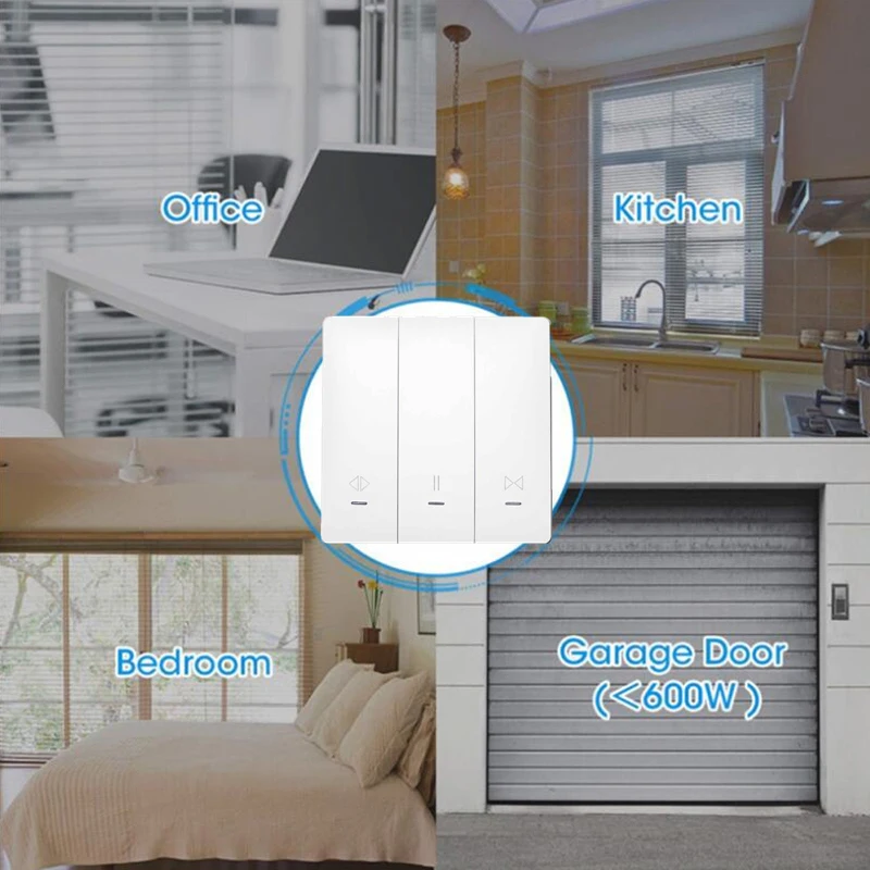 Смарт-переключатель Tuya Zigbee для занавесок панели 86 граффити версия Zero Fire