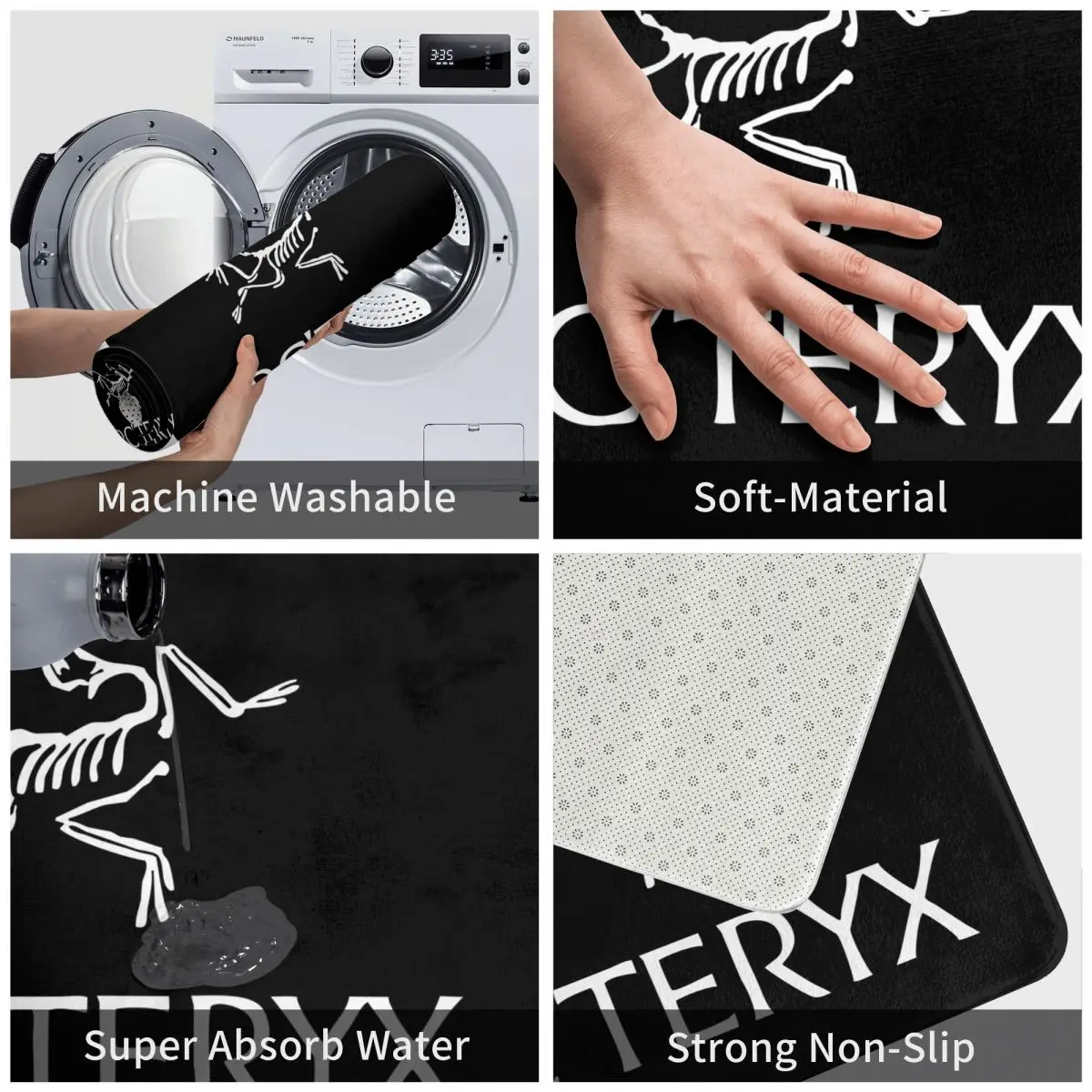 Arcтерикс-BW-коврик для ванной коврик ног нескользящий из полиэстера входа в кухню