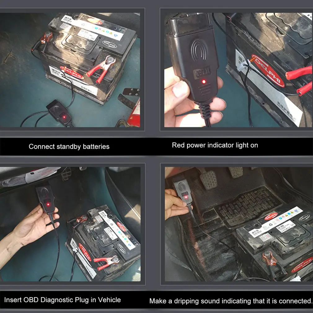 Кабель аварийного питания OBD II для автомобиля устройство экономии памяти с