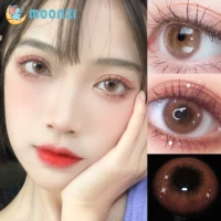 moonzi shine brown contact lens small beautiful pupil colored contact lenses for eyes yearly myopia prescription