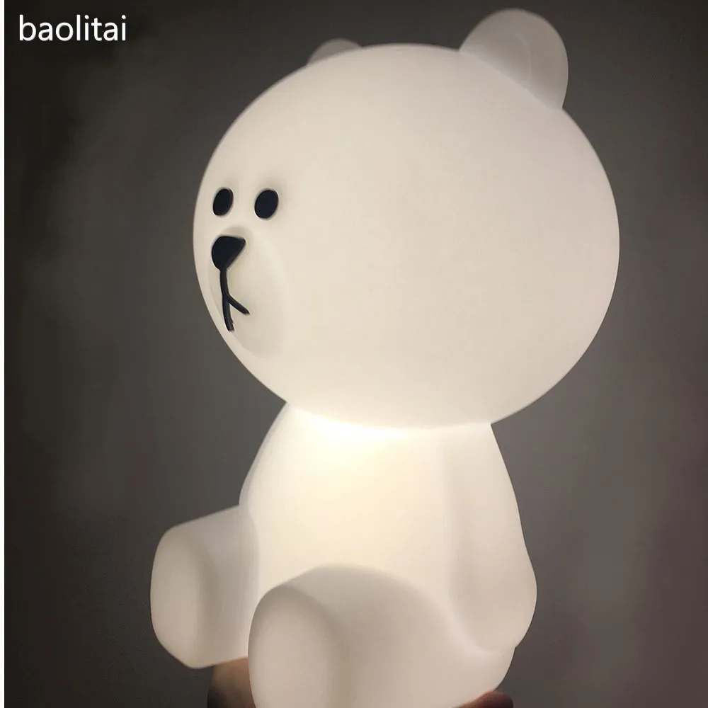 Силиконовый ночник с затемнением и светодиодной подсветкой подарок мишка свинка