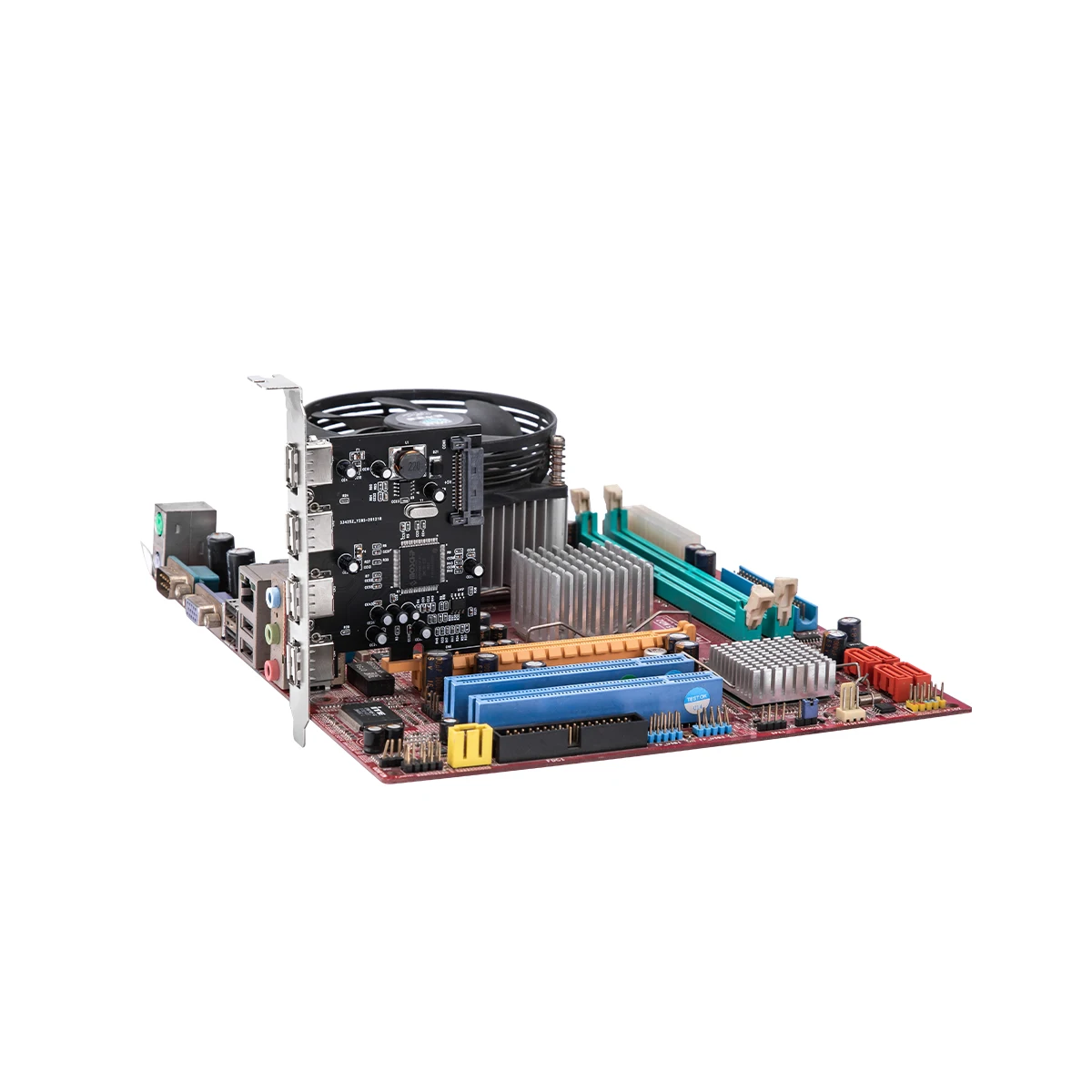 Внешний порт PCIe x1 на 4 порта USB2.0 с разъемом SATA|Платы расширения| |