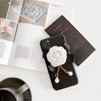 girl fashion 3d camellia flower pearl pendant soft case cover for samsung galaxy m51 m31s a12324252722282 5g a02s a02 m02