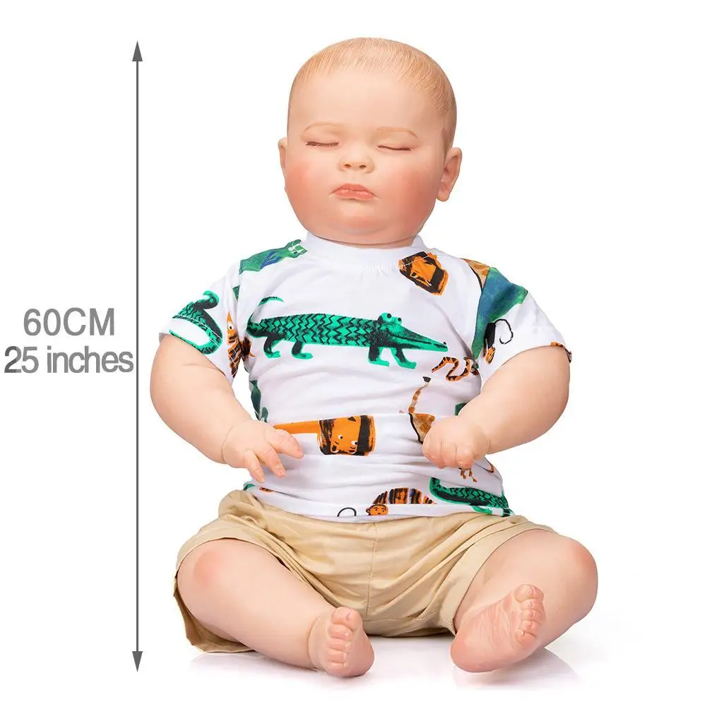 

24 Inch RB81 Silicone Newborn 60CM Assembled Cute Rebirth Dolls Set With Short-sleeved Shorts Children Gifts