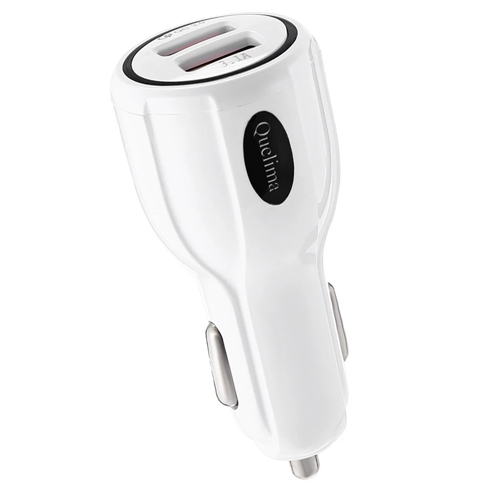 White Car Charger QC3.0 USB Dual Ports Fast Charging Universal | Мобильные телефоны и аксессуары
