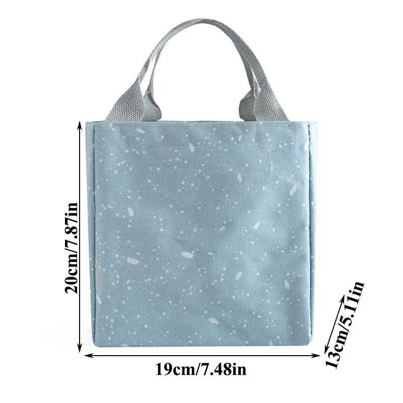 

Pattern Lunch Bags For Women Kids Picnic Beach School Cotton Portable Lunch Bag Tote Handbag Food Container Kitchen Storage