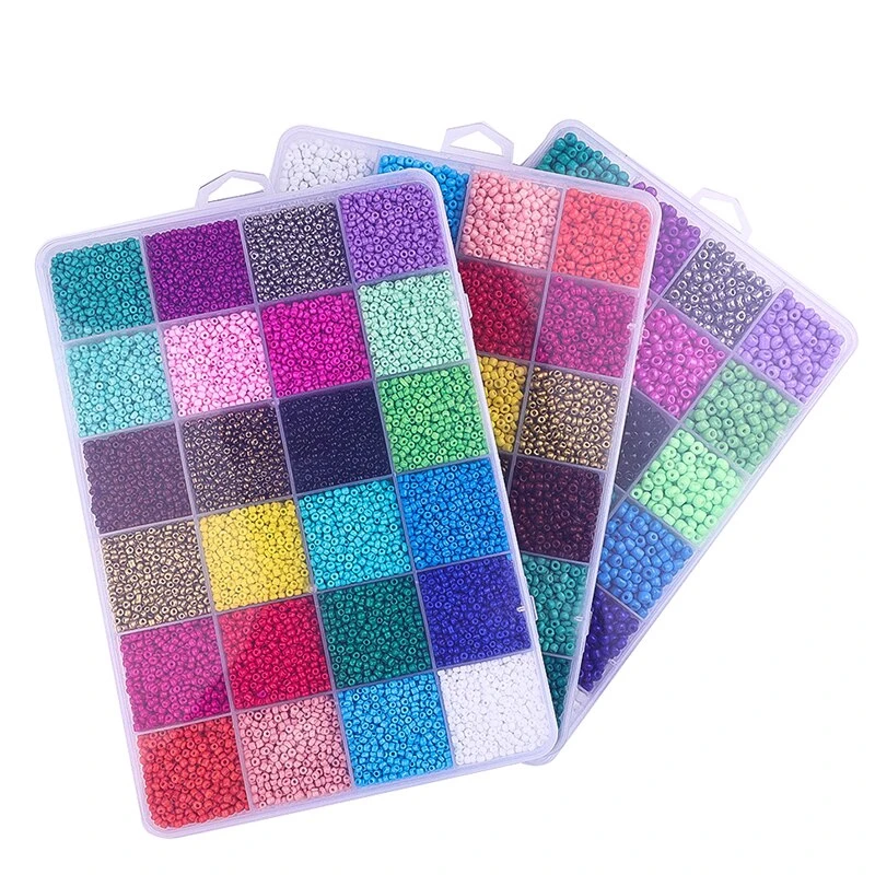

[24 Color] 2/3/4mm Crystal Glass Czech Seed Beads Loose Spacer Handmade DIY Beads Spacer Beads for Jewelry Making
